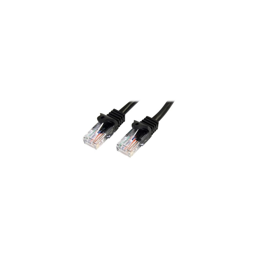 Produktbild för StarTech.com Cat5e patchkabel med hakfria RJ45-kontakter – 2 m, svart - patch-kabel - 2 m - svart