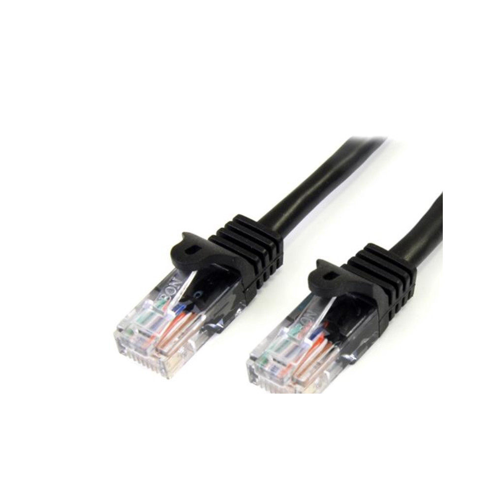 Produktbild för StarTech.com Cat5e patchkabel med hakfria RJ45-kontakter – 2 m, svart - patch-kabel - 2 m - svart
