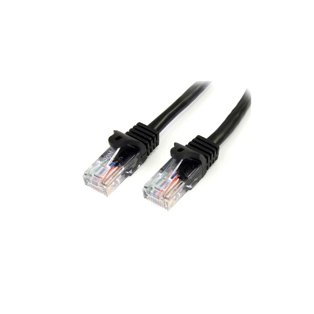 Produktbild för StarTech.com Cat5e patchkabel med hakfria RJ45-kontakter – 2 m, svart - patch-kabel - 2 m - svart