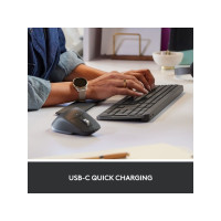 Produktbild för Logitech MX Keys Combo for Business - 2:a generationen - sats med tangentbord och mus - AZERTY - fransk - grafit Inmatningsenhet