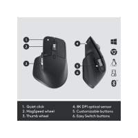 Produktbild för Logitech MX Keys Combo for Business - 2:a generationen - sats med tangentbord och mus - AZERTY - fransk - grafit Inmatningsenhet