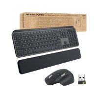 Produktbild för Logitech MX Keys Combo for Business - 2:a generationen - sats med tangentbord och mus - AZERTY - fransk - grafit Inmatningsenhet
