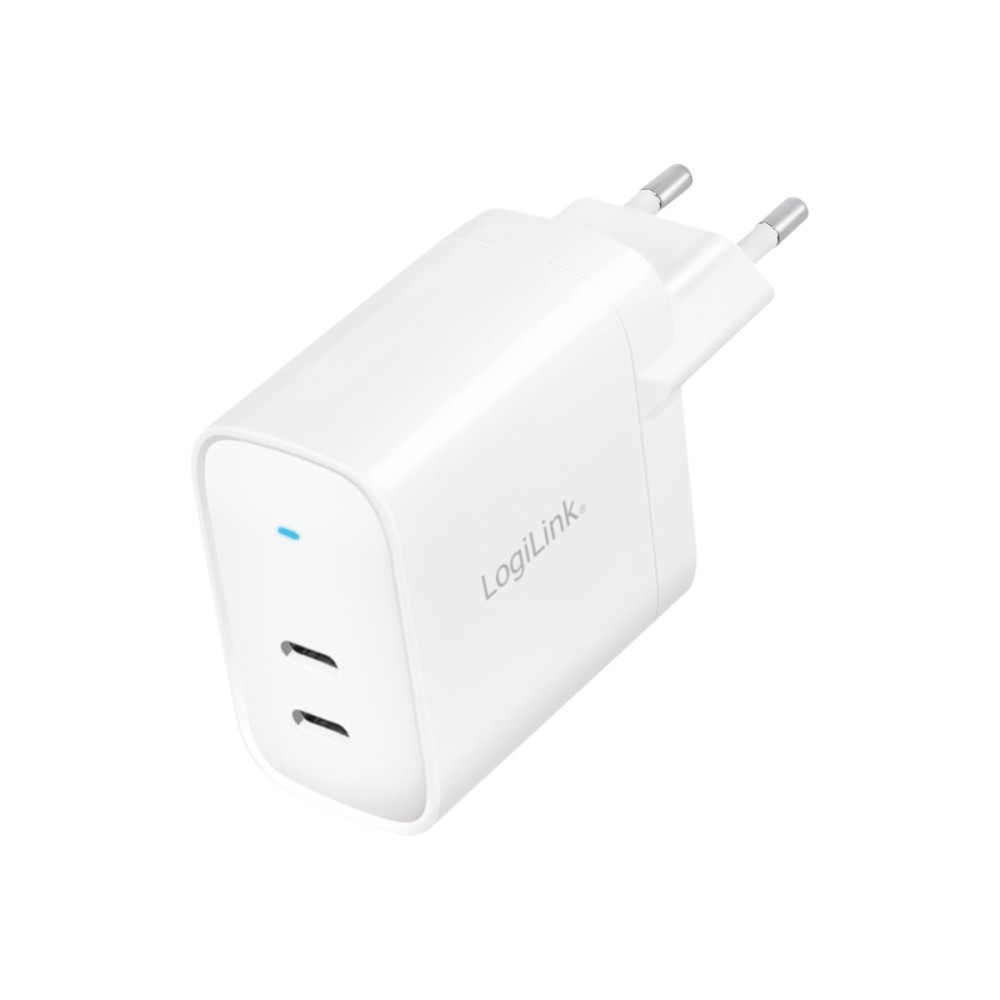 Produktbild för LogiLink strömadapter - GaN-teknik - 2 x USB-C - 40 watt