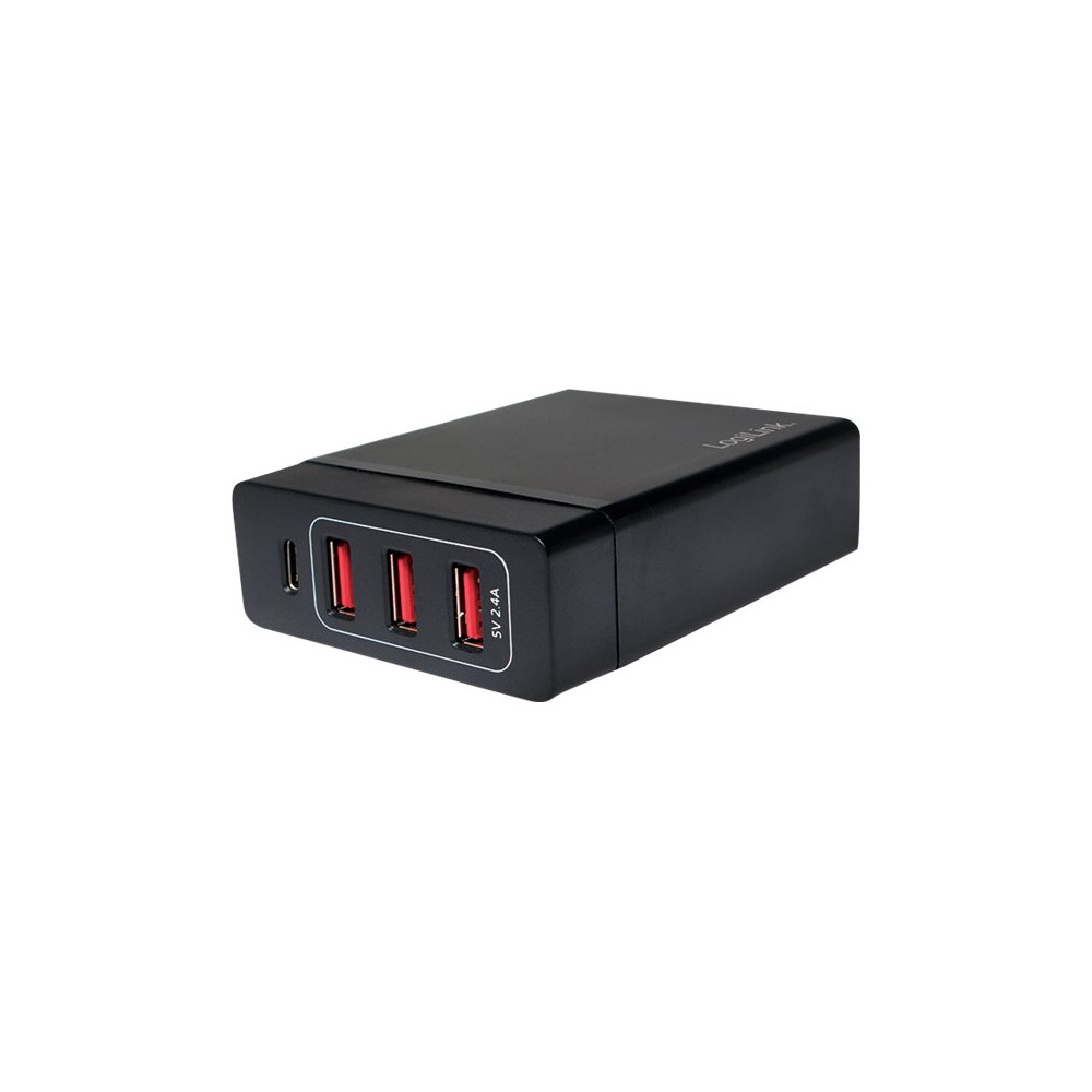 Produktbild för LogiLink Table Charger strömadapter - USB, USB-C - 72 watt