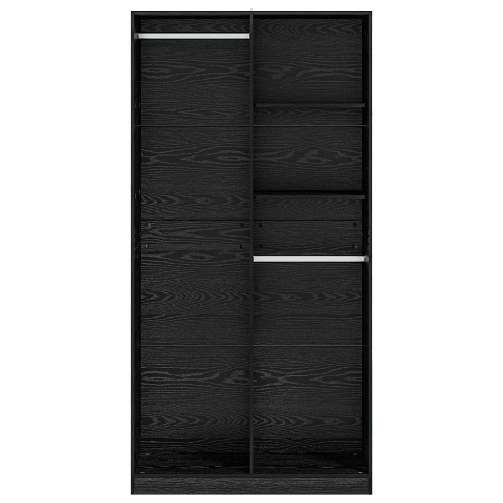 Produktbild för Garderob med hylla Svart ek 100 x 50 x 200 cm Konstruerat trä