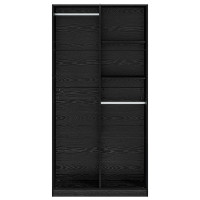 Produktbild för Garderob med hylla Svart ek 100 x 50 x 200 cm Konstruerat trä
