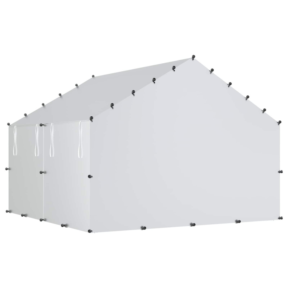 Produktbild för Hönsgård med tak Silver 200 x 200 x 150 cm Galvaniserat stål