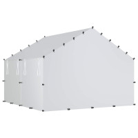 Produktbild för Hönsgård med tak Silver 200 x 200 x 150 cm Galvaniserat stål