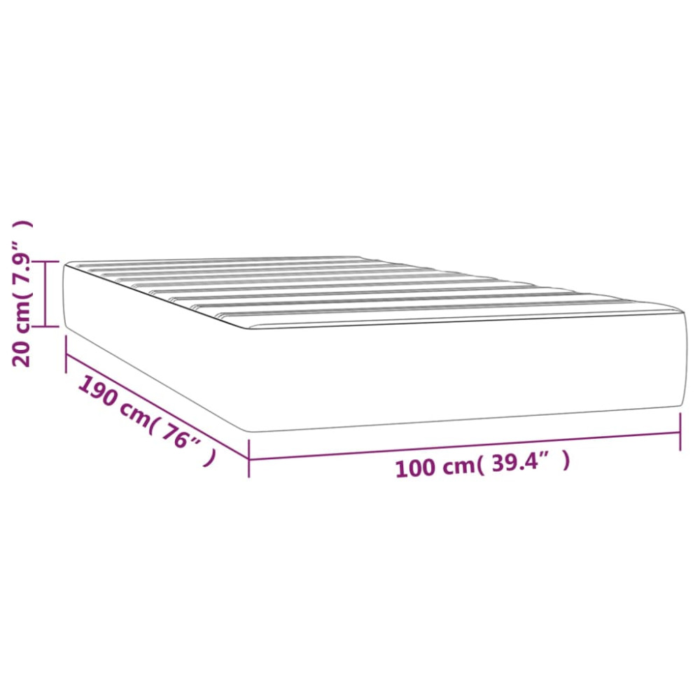 Produktbild för Pocketresårmadrass medium ljusgrå 100x190x20 cm tyg