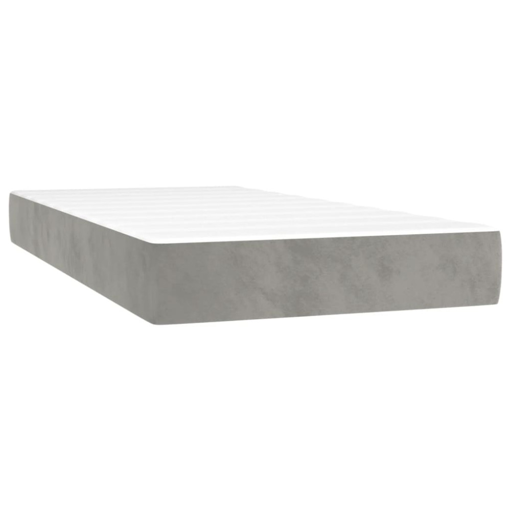 Produktbild för Pocketresårmadrass medium ljusgrå 100x203x20 cm sammet