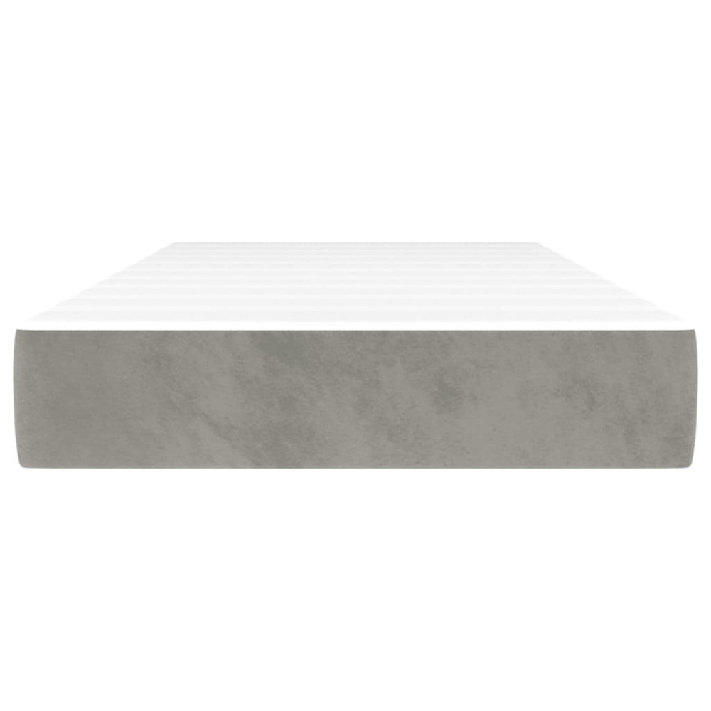 Produktbild för Pocketresårmadrass medium ljusgrå 100x203x20 cm sammet