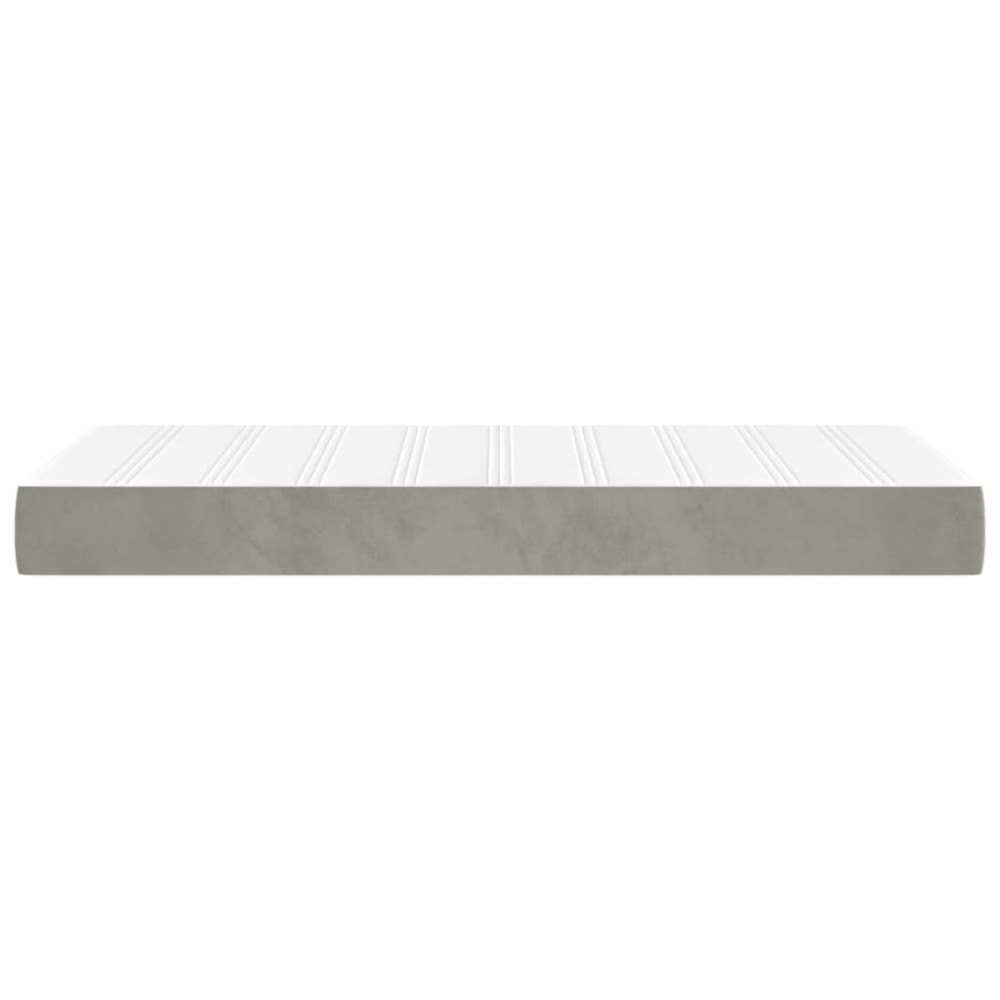 Produktbild för Pocketresårmadrass medium ljusgrå 100x203x20 cm sammet