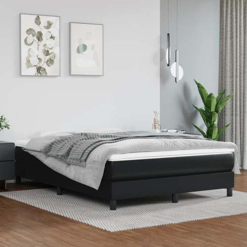 vidaXL Pocketresårmadrass medium svart 137x190x20 cm konstläder