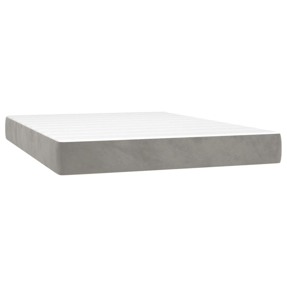 Produktbild för Pocketresårmadrass medium ljusgrå 137x190x20 cm sammet