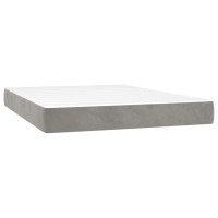 Produktbild för Pocketresårmadrass medium ljusgrå 137x190x20 cm sammet