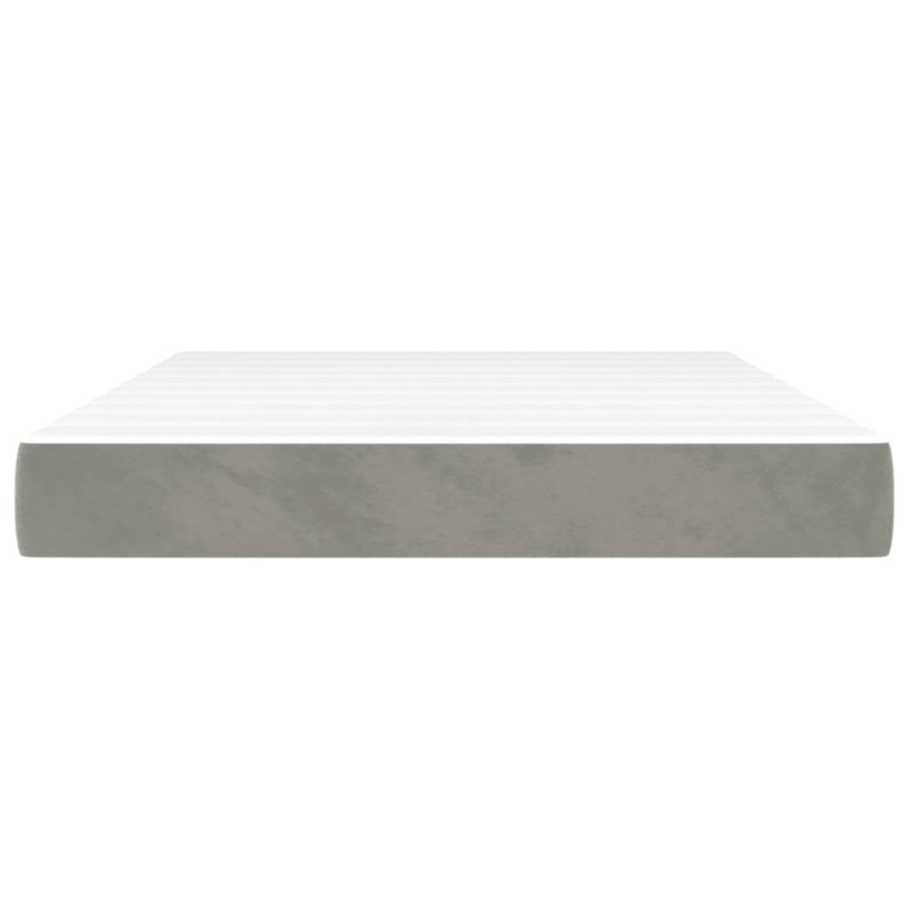 Produktbild för Pocketresårmadrass medium ljusgrå 137x190x20 cm sammet