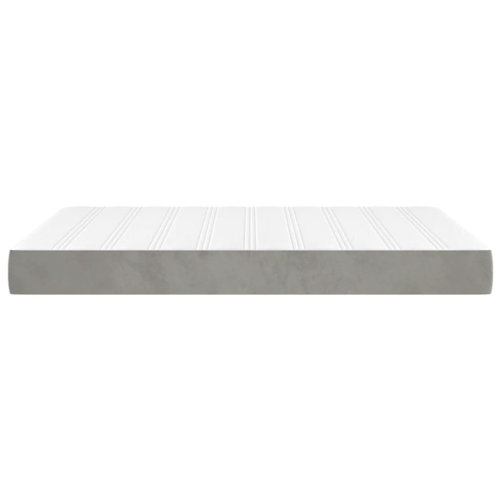 Produktbild för Pocketresårmadrass medium ljusgrå 137x190x20 cm sammet