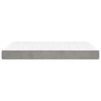 Produktbild för Pocketresårmadrass medium ljusgrå 137x190x20 cm sammet