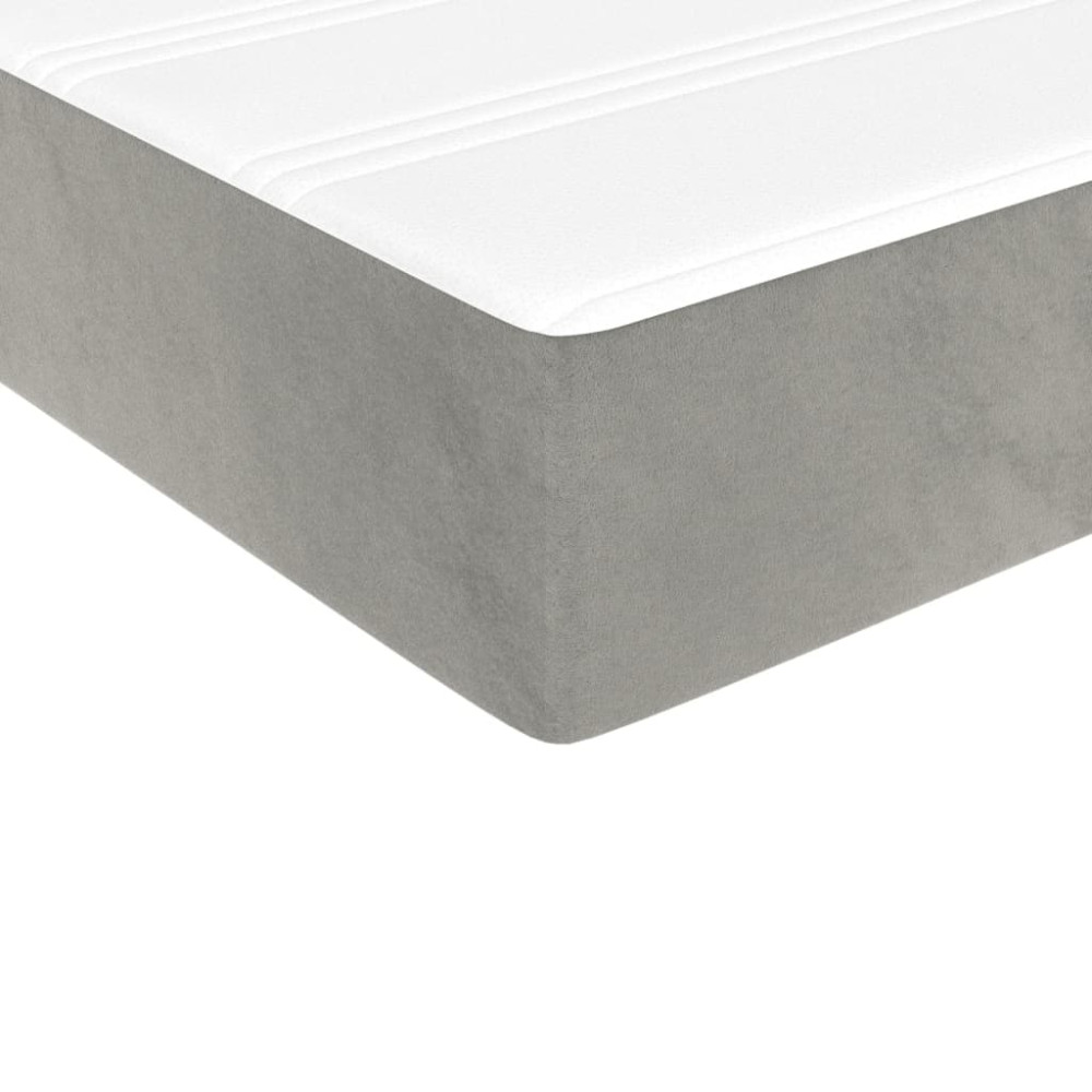 Produktbild för Pocketresårmadrass medium ljusgrå 137x190x20 cm sammet