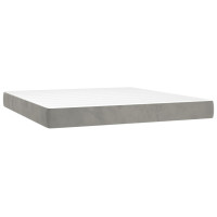 Produktbild för Pocketresårmadrass medium ljusgrå 152x203x20 cm sammet