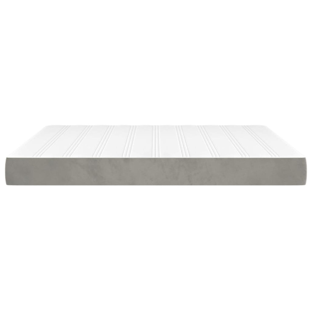 Produktbild för Pocketresårmadrass medium ljusgrå 152x203x20 cm sammet