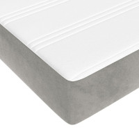Produktbild för Pocketresårmadrass medium ljusgrå 152x203x20 cm sammet