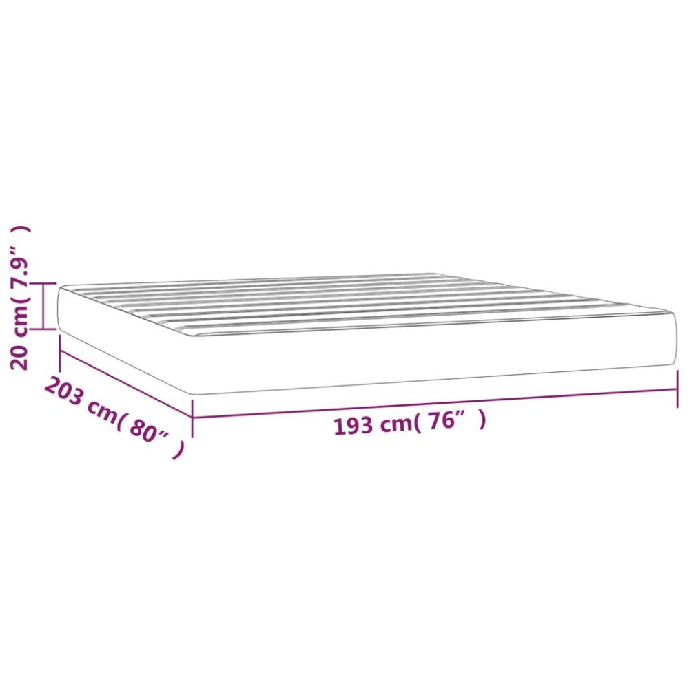 Produktbild för Pocketresårmadrass medium ljusgrå 193x203x20 cm tyg
