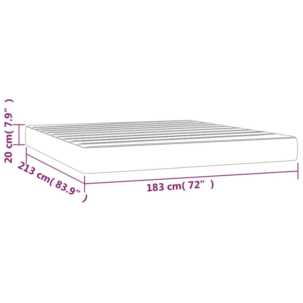 Produktbild för Pocketresårmadrass medium ljusgrå 183x213x20 cm tyg
