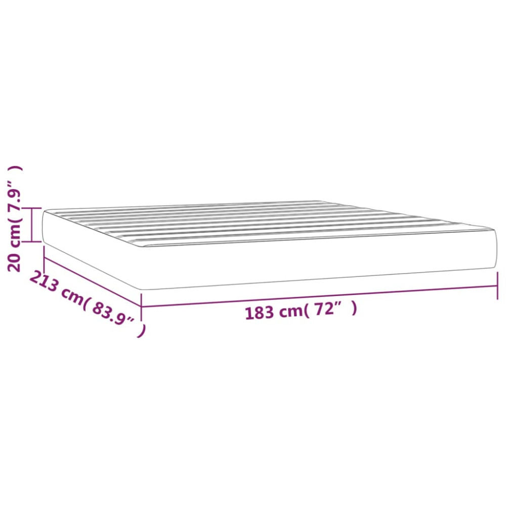 Produktbild för Pocketresårmadrass medium mörkgrå 183x213x20 cm tyg