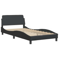 Produktbild för Bed Frame "Dover" Black 100x190 cm Faux Leather