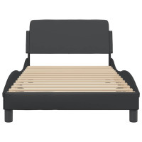 Produktbild för Bed Frame "Dover" Black 100x190 cm Faux Leather
