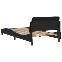 Produktbild för Bed Frame "Dover" Black 100x190 cm Faux Leather