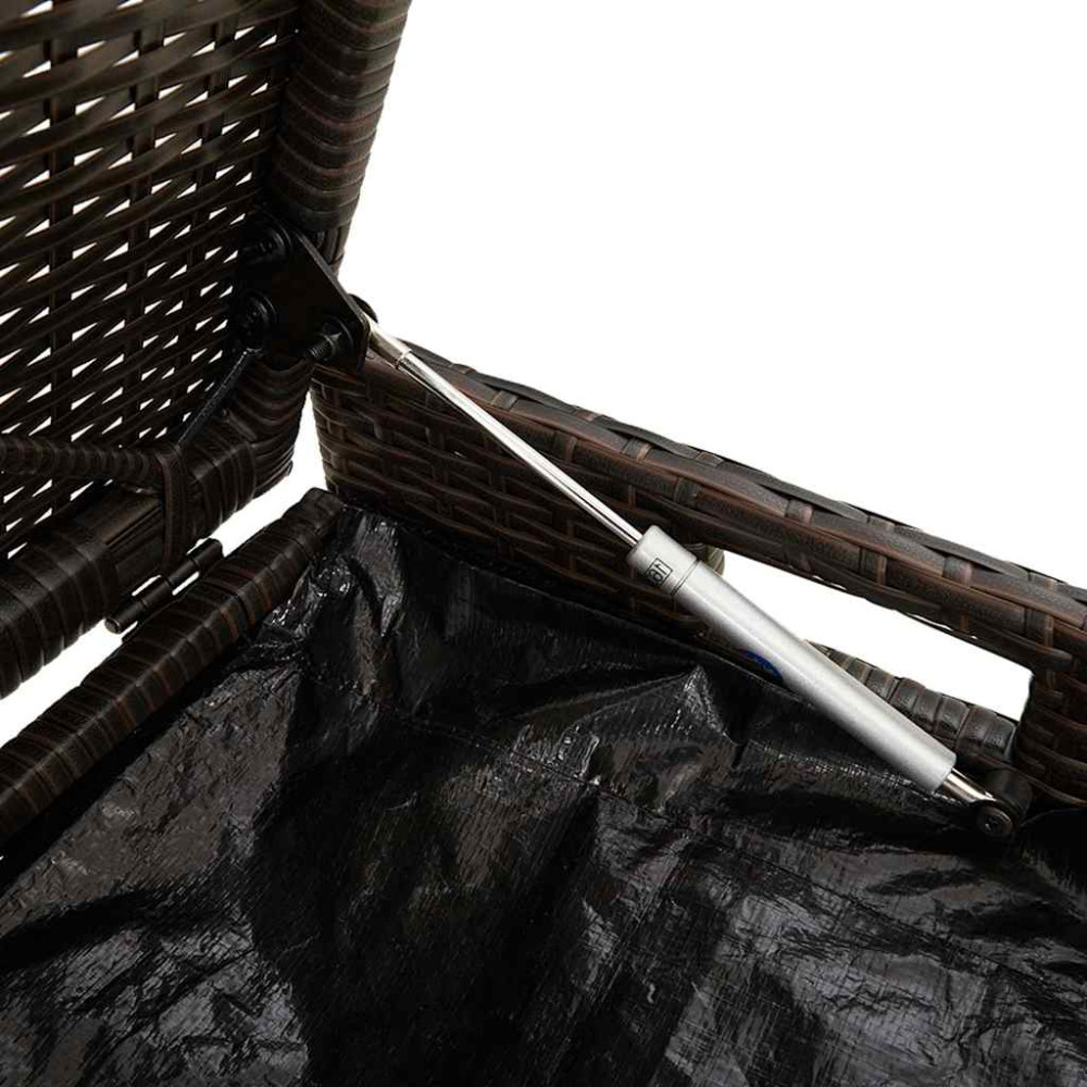 Produktbild för Förvaringsbänk för utomhusbruk med dyna brun 100cm konstrotting