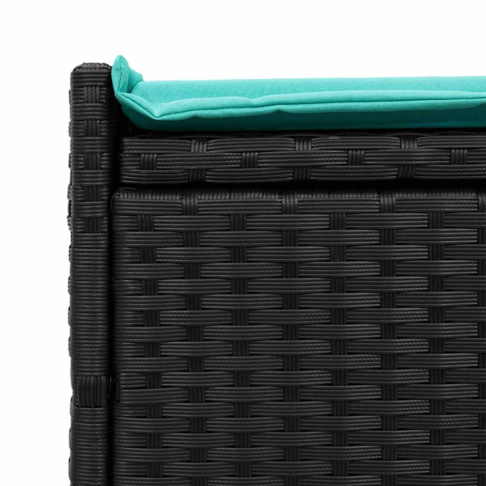 Produktbild för Förvaringsbänk för utomhusbruk dyna svart 100 cm konstrotting