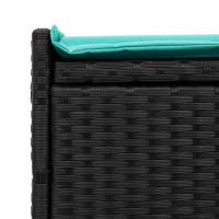 Produktbild för Förvaringsbänk för utomhusbruk dyna svart 100 cm konstrotting
