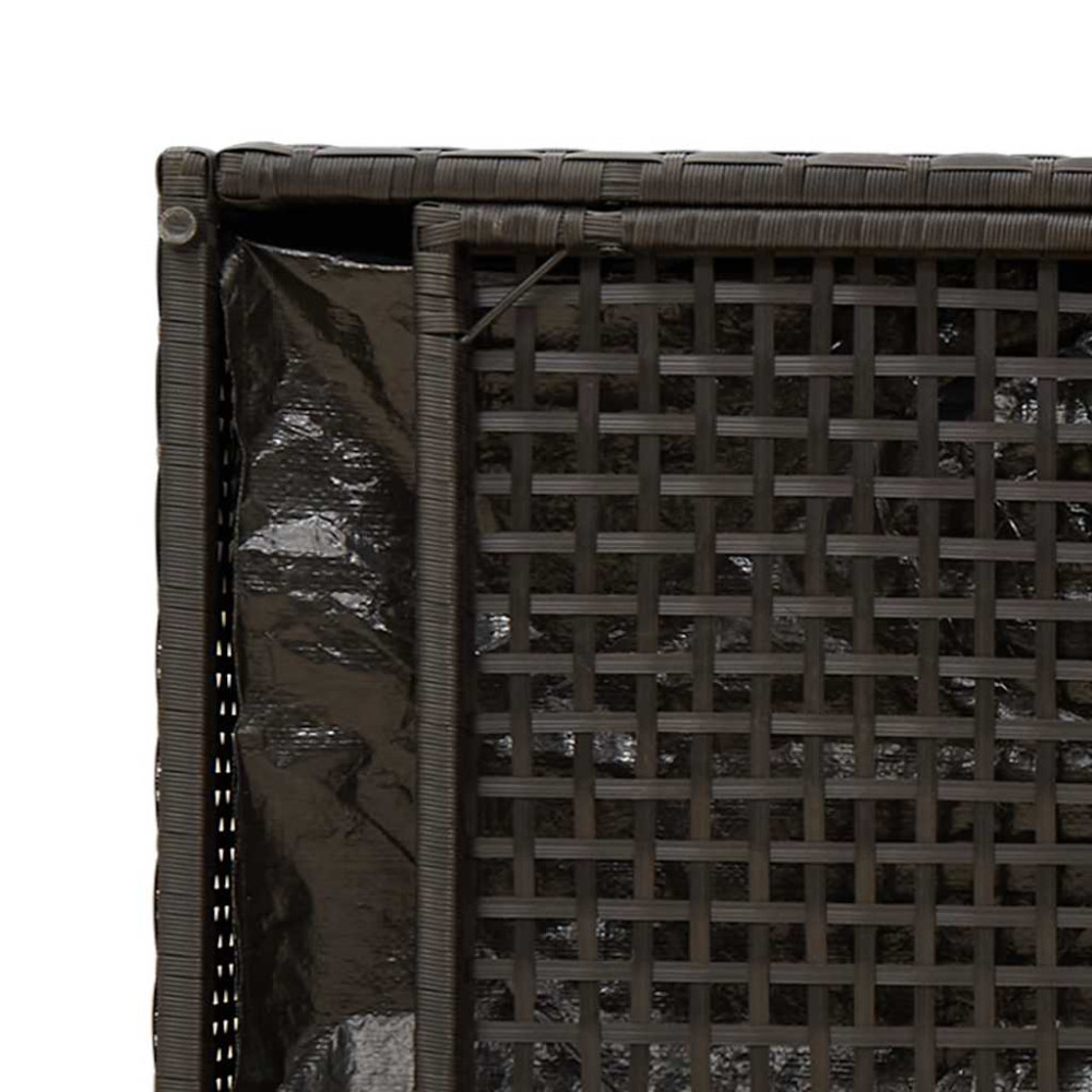 Produktbild för Förvaringsbänk för utomhusbruk dyna svart 100 cm konstrotting