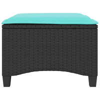 Produktbild för Trädgårdspallar med dynor 2 st svart 55x55x36 cm konstrotting