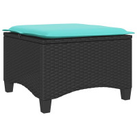 Produktbild för Trädgårdspallar med dynor 2 st svart 55x55x36 cm konstrotting