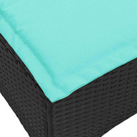 Produktbild för Trädgårdspallar med dynor 2 st svart 55x55x36 cm konstrotting