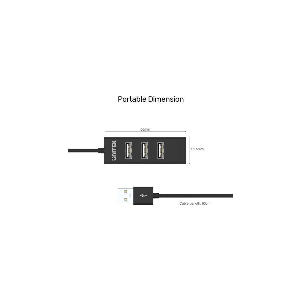 Produktbild för Unitek Y-2140 - hubb - 4 portar