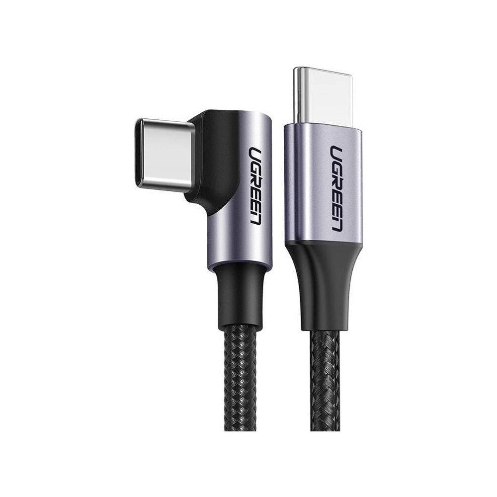 Produktbild för Ugreen US255 USB-C till USB-C-kabel 3 m, 60 W, vinklad (svar...