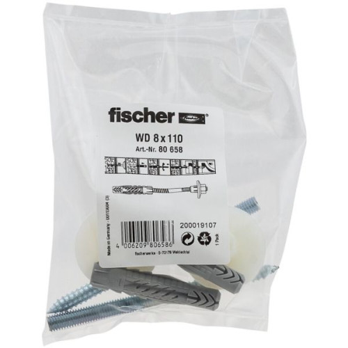 Fischer Fischer 80658, Kit med skruv och väggplugg, Tegel, Betong, 2...