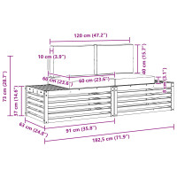 Produktbild för Soffgrupper 3 Stycke 182,5 x 63 x 73 cm