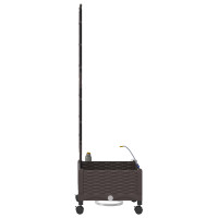 Produktbild för Trädgårdsplanterare med Vattning och Hjul Brun 40 x 40 x 132 cm