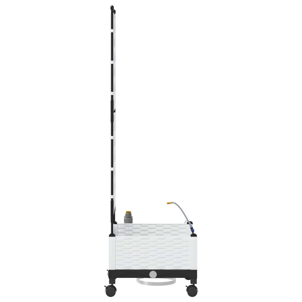 Produktbild för Trädgårdsplanterare med Vattning och Hjul Vit 40 x 40 x 132 cm