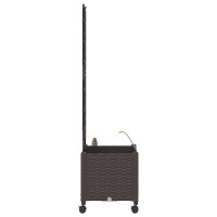 Produktbild för Trädgårdsplanterare med Vattning och Hjul Brun 40 x 40 x 148 cm