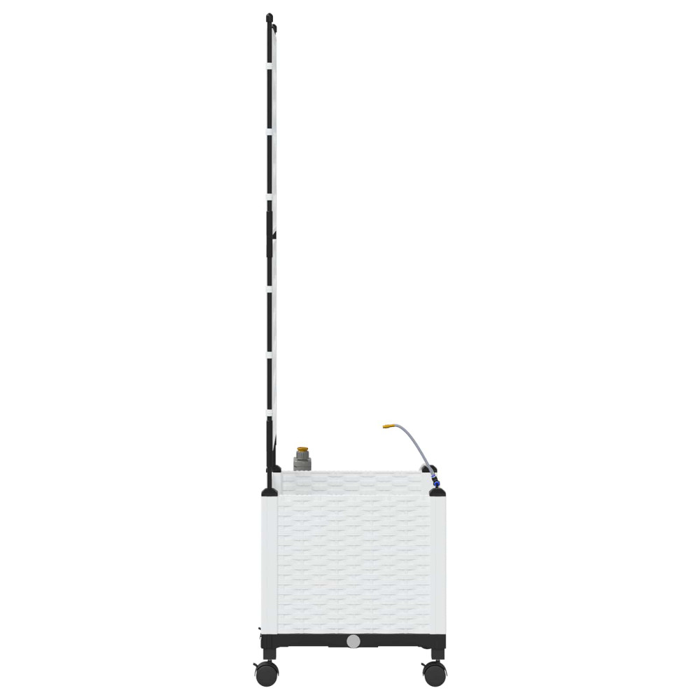 Produktbild för Trädgårdsplanterare med Vattning och Hjul Vit 40 x 40 x 148 cm
