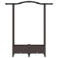 Produktbild för Upphöjd Bädd med Spaljé och Tak Brun 124 x 40 x 129 cm PP