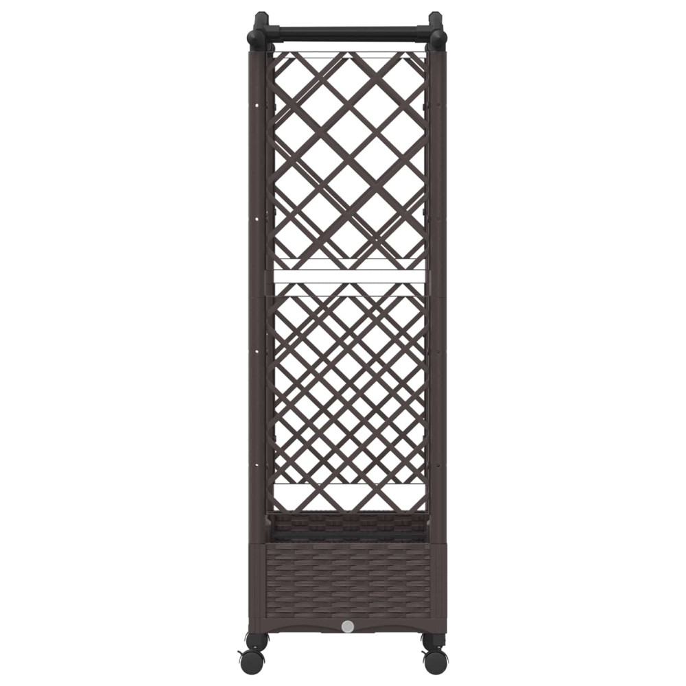 Produktbild för Upphöjd Bädd med Spaljé och Tak Brun 124 x 40 x 129 cm PP
