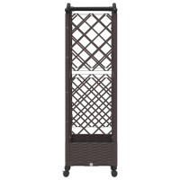 Produktbild för Upphöjd Bädd med Spaljé och Tak Brun 124 x 40 x 129 cm PP